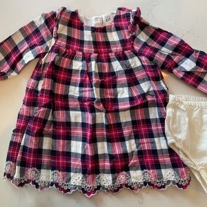 Plaid Flannel dress with bloomers